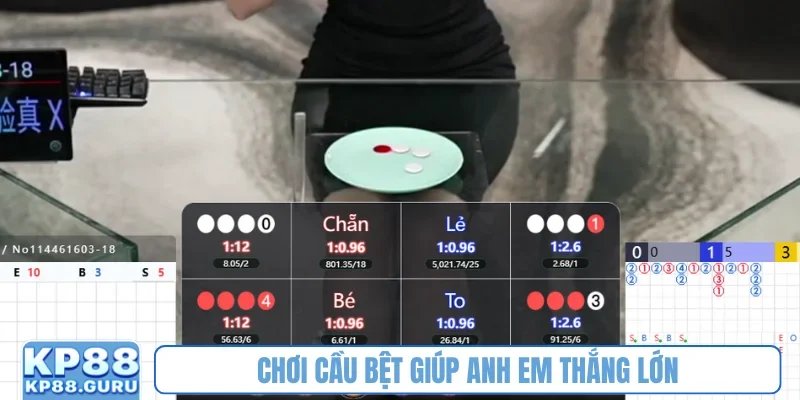 Xóc đĩa KP88 - Luật chơi đơn giản, tỷ lệ thưởng cao nhất thị trường 3 Chơi cầu bệt giúp anh em thắng lớn