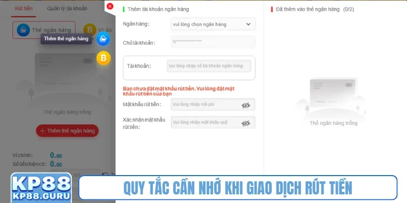 Hướng dẫn rút tiền KP88 - Cam kết an toàn, thao tác nhanh, tiện lợi 4 Quy tắc cần nhớ khi giao dịch rút tiền