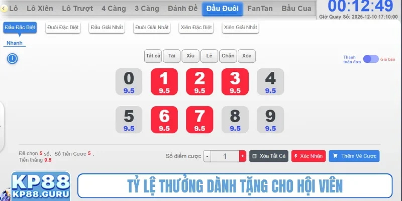Xổ Số Miền Trung - Khai thác tiềm năng đặt cược từng đài tại KP88 3 Tỷ lệ thưởng dành tặng cho hội viên
